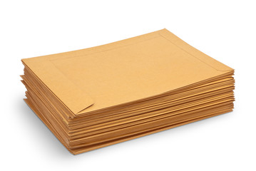 Envelope document stacks isolated on white background