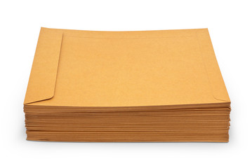 Envelope document stacks isolated on white background