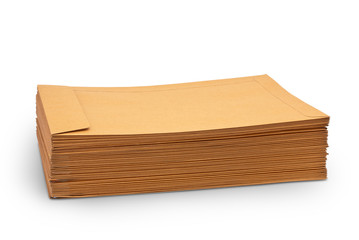 Envelope document stacks isolated on white background