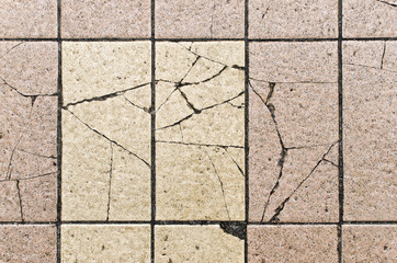 Tile floor broken