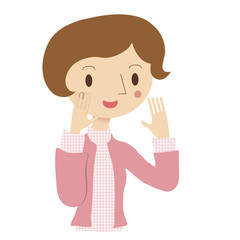 呼びかける女性