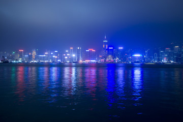 Obraz na płótnie Canvas View of modern skyscrapers in downtown Hong Kong, China