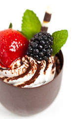 Mousse filled coffee cup