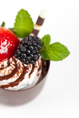 Mousse filled coffee cup