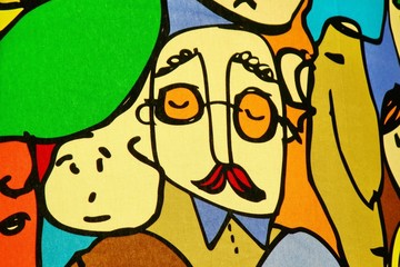 Texture of Colorful Human Batik Background