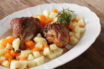 Turkey legs with vegetables