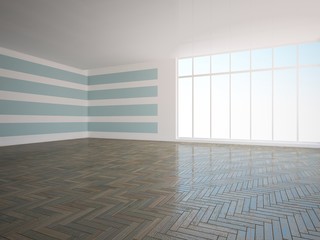 3d illustration of a white empty interior