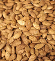 Many almonds background