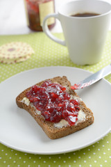 Sandwich with jam