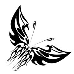 Vector illustration - black butterfly on a white background!