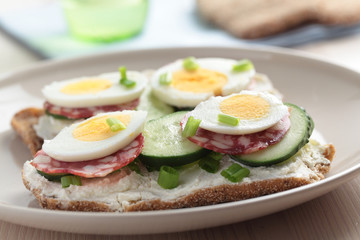 Sandwiches with sausage