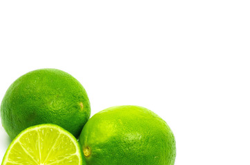 Fresh ripe lime. Isolated on white background