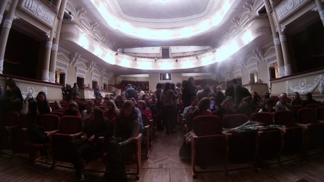 Audience fills the auditorium before musical of Istviksky