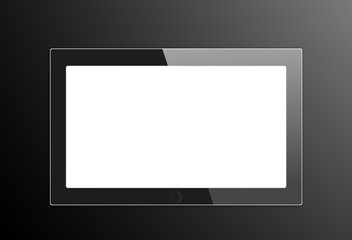 Black generic tablet pc, 3d render.