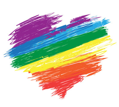 Rainbow heart. Valentine's day illustration