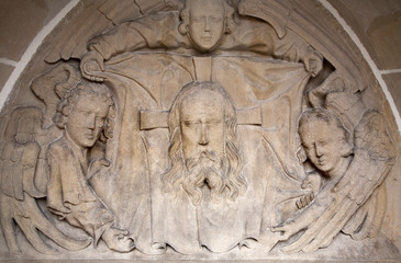 Kosice -  Relief of face of Jesus Christ - Elizabeth cathedral