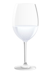 Glass of water. Isolated vector illustration on white background