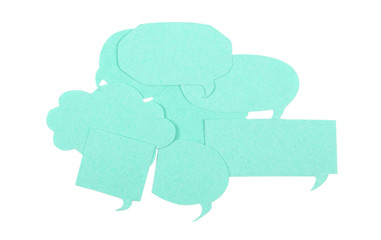 the thoughts of old paper isolated on white