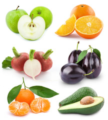 vegetables collection isolated on white background..