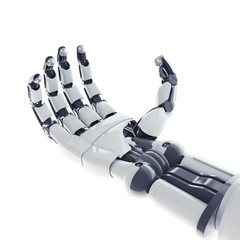 Isolated robotic arm on white background