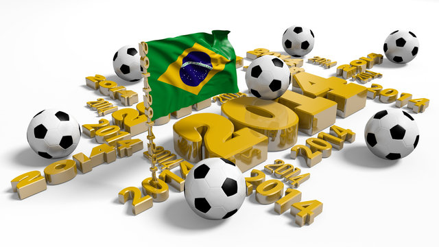 2014 Brazilian Flag with Balls