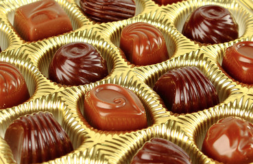 Closeup brown chocolate candy background