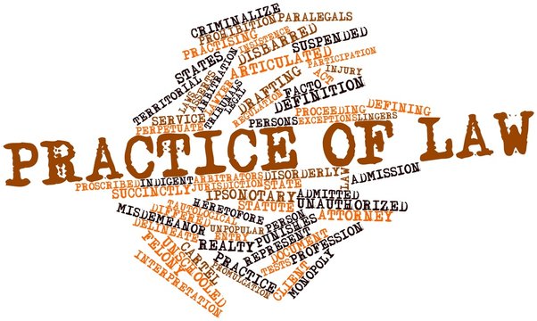 Word cloud for Practice of law