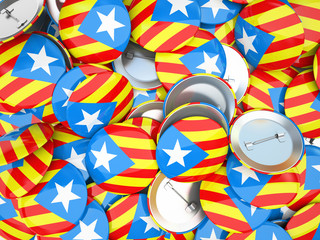 Buttons with Catalonia flag