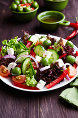 Mediterranean-style salad with Sant Agostino Olives