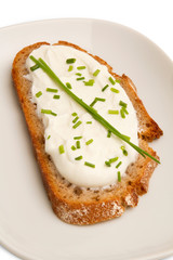 Dark bred with cheese and chives
