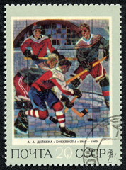 painting artist Alexander Deyneka"Hockey players"