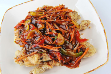 chicken with red sauce