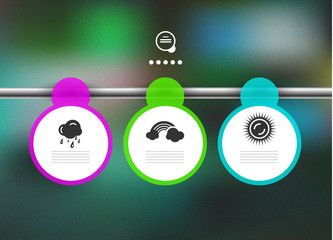 Hanging round lists of paper | infographic banners