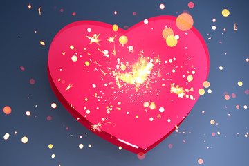 pink heart shape with sparks