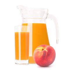 Peach fruit juice in glass jug