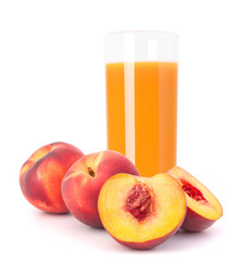 Peach fruit juice in glass