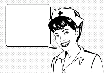 Cercles muraux Des bandes dessinées vintage_infirmière
