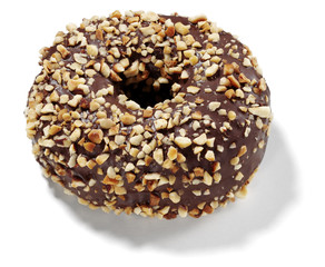 chocolate donut with almonds