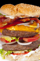 Huge hamburger.
