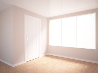 empty interior with white door