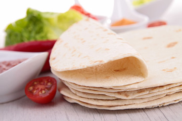 tacos bread and ingredient