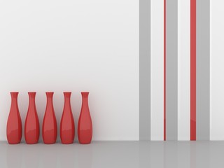 red vases