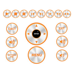 Vector Modern Multimedia Button Set