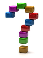 Obraz premium Question mark made of colorful cubes