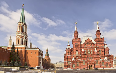 Fototapeta premium Red square in winter