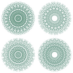Set of vector guilloche rosettes