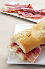 spanish serrano ham sandwich