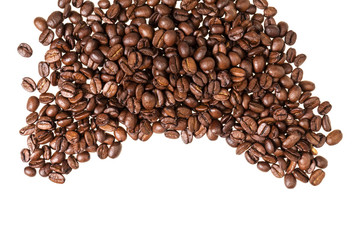 inverted coffee cup with beans