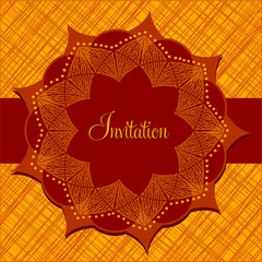 Invitation card with abstract flower