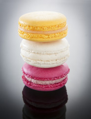 Colorful macaroons stacked